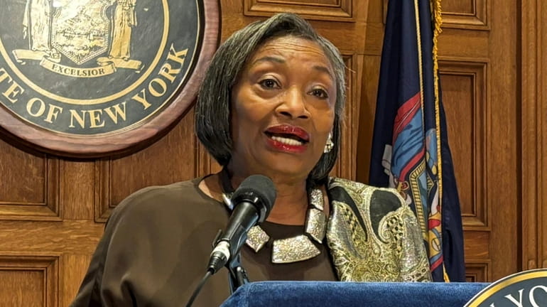 State Senate Majority Leader Andrea Stewart-Cousins talks about state budget negotiations...