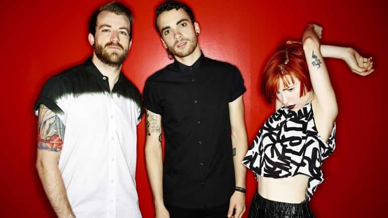 Paramore band members, from left: Jeremy Davis, Taylor York and...