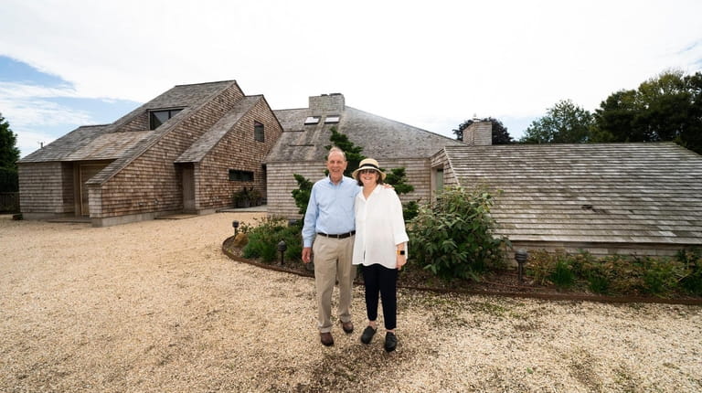 Mark and Wendy Biderman at their Bridgehampton home designed by...
