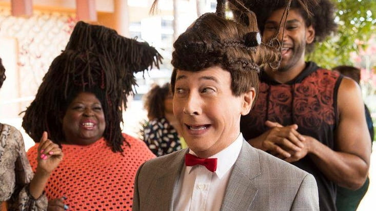 Paul Reubens is in a hairy situation in "Pee-wee's Big...