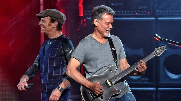 David Lee Roth, left, and Eddie Van Halen of Van...