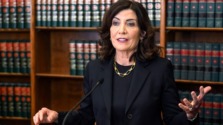 New York Gov. Kathy Hochul has signed a bill barring the...