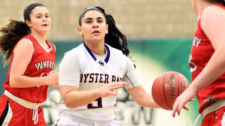 Oyster Bay's Gianna Gotti looks for a shot during a...