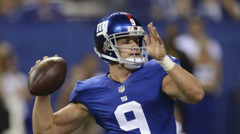 Giants' Ryan Nassib throws during the second half of an...