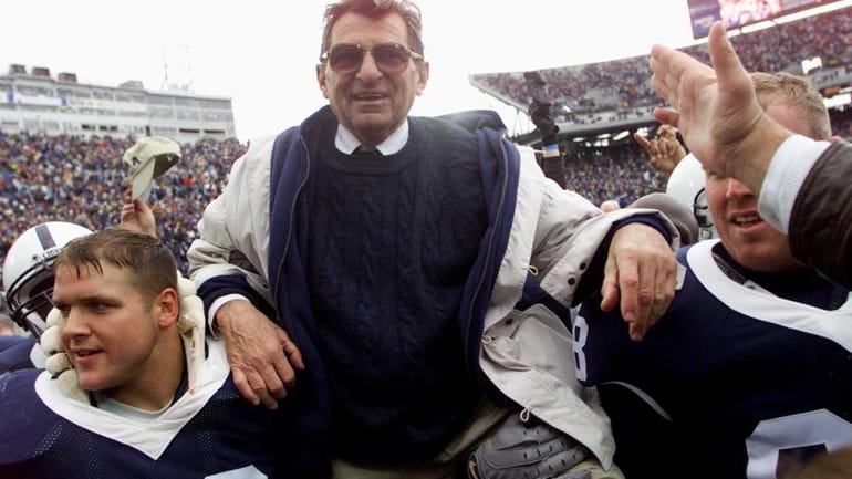 Penn State head coach Joe Paterno is celebrated for his...