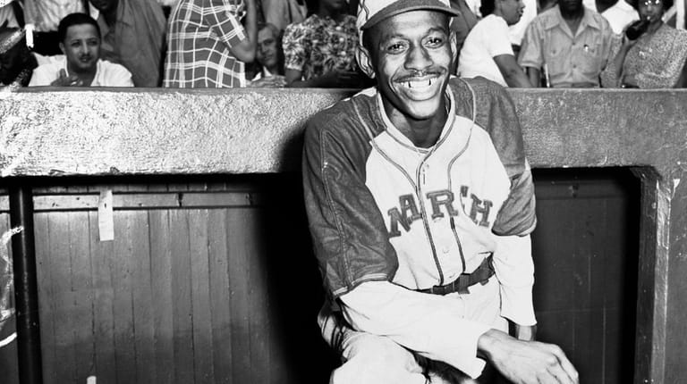 Kansas City Monarchs pitching great Leroy Satchel Paige poses in...