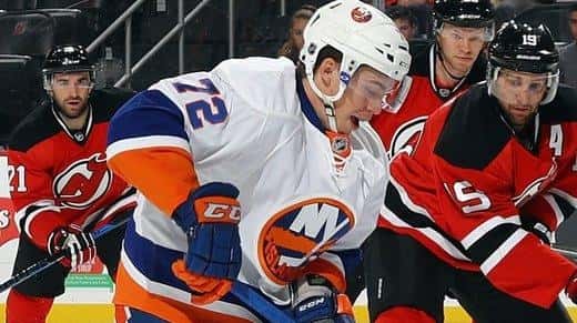 Anthony Beauvillier and Michael Dal Colle of the New York...
