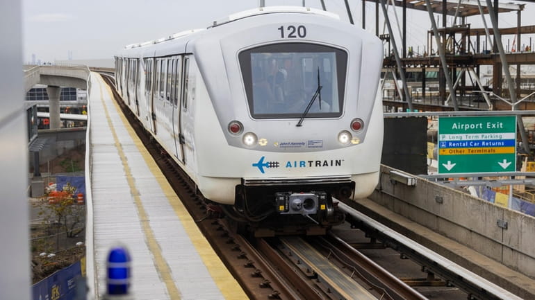 The Kennedy Airport AirTrain on Tuesday, where fares will increase...