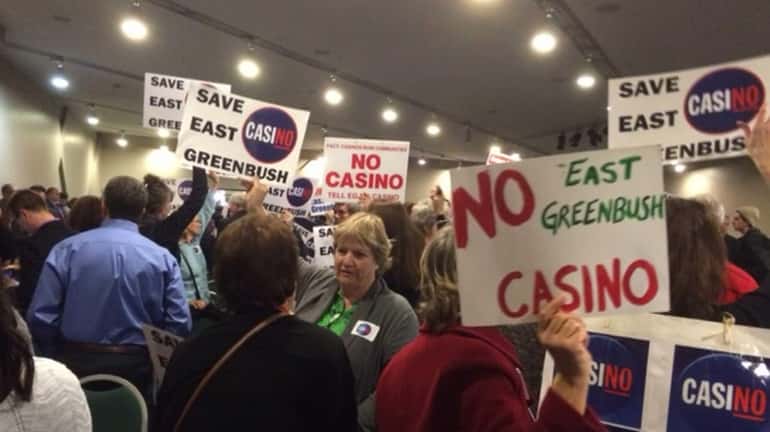 Proponents and opponents of casinos gathered Dec. 17, 2014, at...