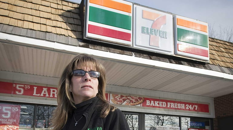 7 Eleven store owner Lorie DeFelice outside her Southampton store...