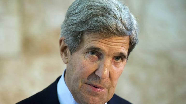 Secretary of State John Kerry speaks about his trip to...