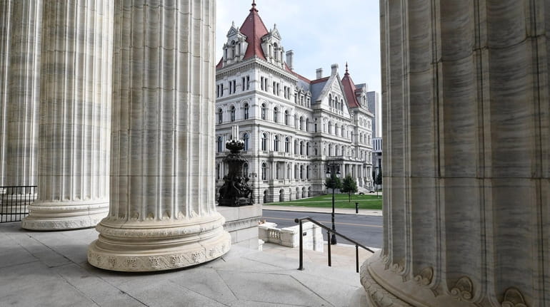 An exterior view of the New York State Capitol on...