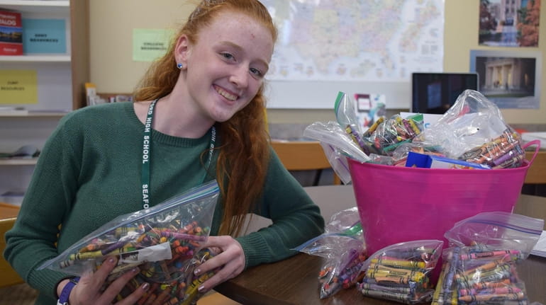 Sarah Keane, a Seaford High School sophomore, spearheaded the collection...