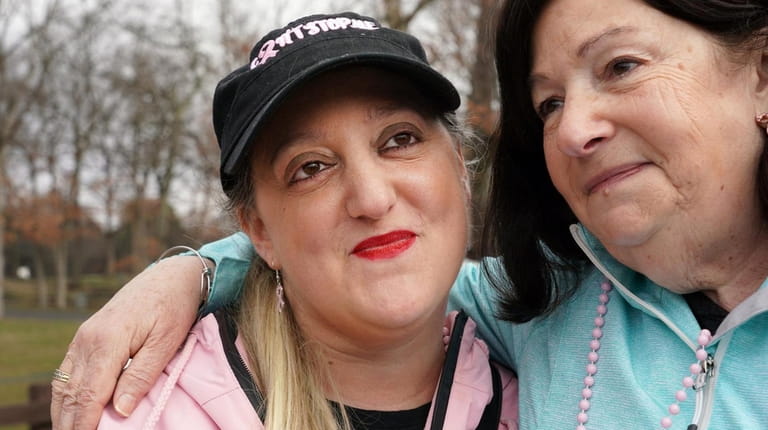 Breast cancer survivor Jenni Cherlin with her mom Jill Cherlin at...