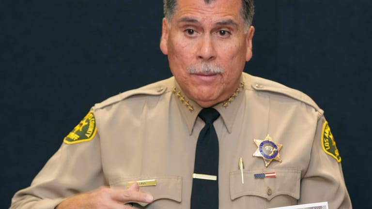 Los Angeles County Sheriff Robert Luna announces the arrest of...