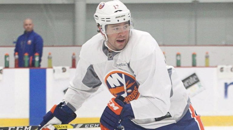 PA Parenteau of the New York Islanders skates during the...