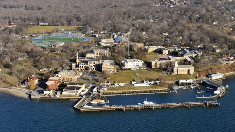 An aerial view of the United States Merchant Marine Academy...