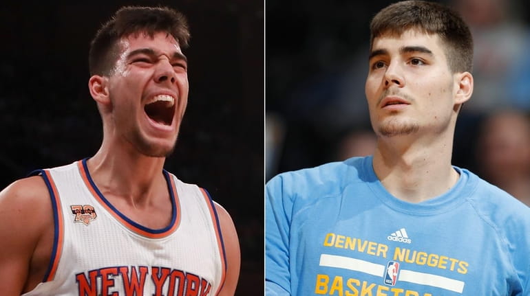 Knicks center Willy Hernangomez, left, and his brother, Nuggets forward...