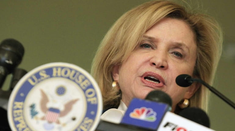 Rep. Carolyn Maloney, D-NY, addresses a gathering of Indonesian immigrants...