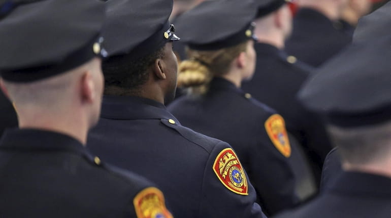 Recruits during commencement on March 24 at the Suffolk County...