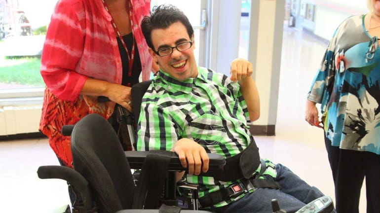 Vinny Pinello, whose $17,000 customized wheelchair was stolen in June,...