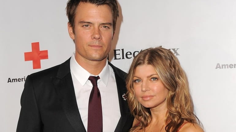 Josh Duhamel and Fergie arrive at the American Red Cross...