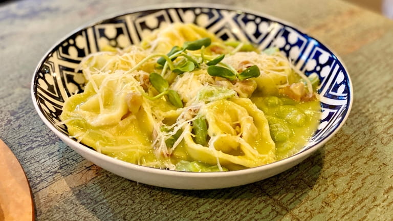 Tortelloni with fava beans and percorino at Vico in Farmingdale.
