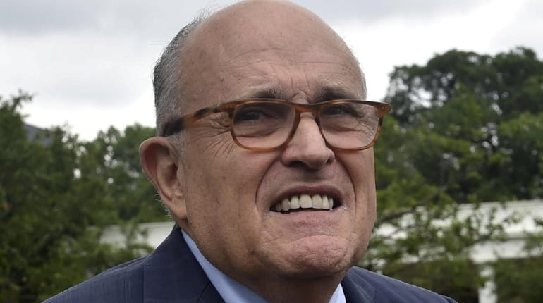 Rudy Giuliani outside the White House in Washington on May 30.