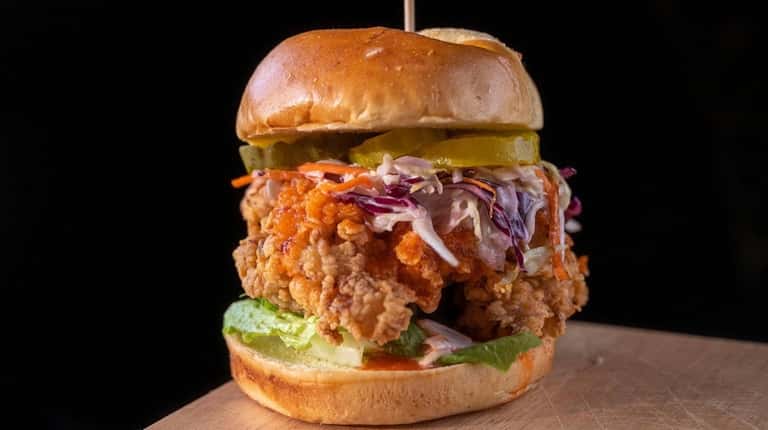 Salted on the Harbor's  "Thick Chick"  fried chicken sandwich.
