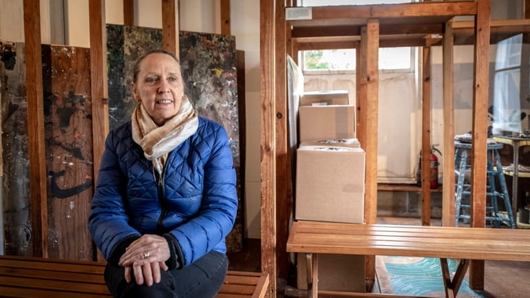 Retiring Pollock-Krasner House director Helen Harrison inside Jackson Pollock's studio in...