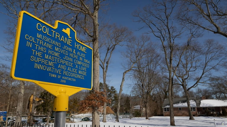 The Town of Huntington placed a historical marker outside the Coltrane...