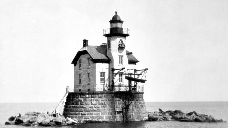 The Stratford Shoal Middle Ground Light Station Lighthouse in 1885...