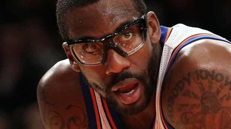 Amar'e Stoudemire of the New York Knicks in action against...
