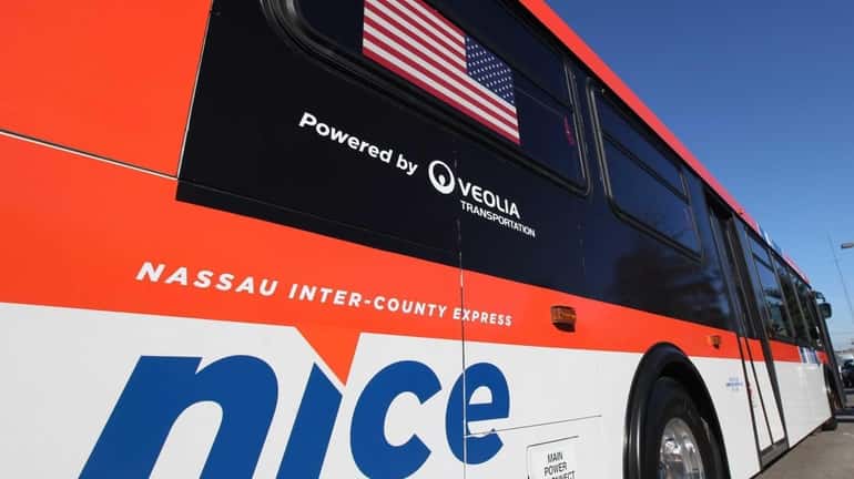A new Nassau Inter-County Express (NICE) bus is pictured in...