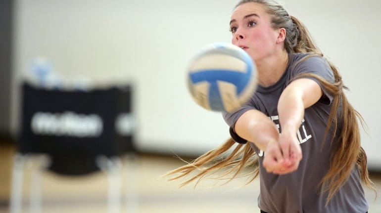 Blakely Murphy, 19, in a practice session at Adelphi University...
