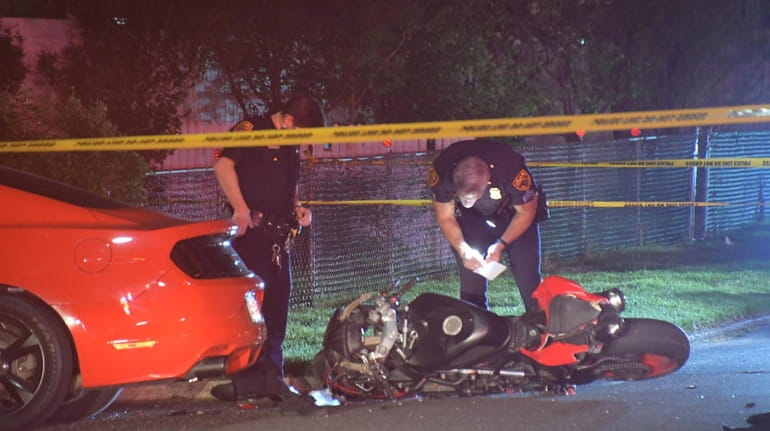First responders at the scene of a fatal motorcycle crash...
