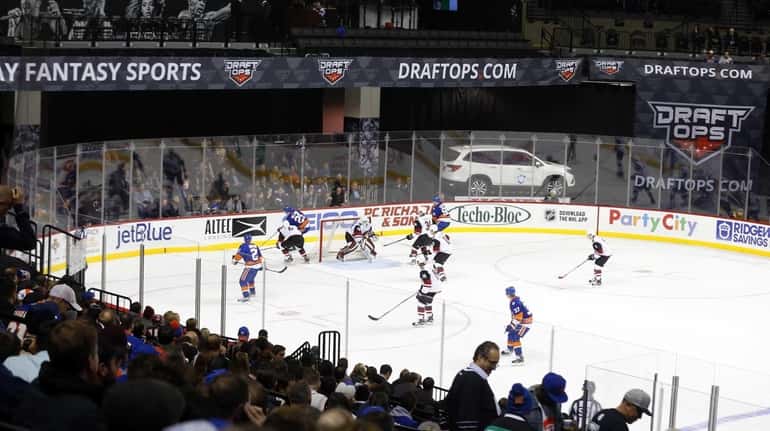 A general view as the New York Islanders play against...