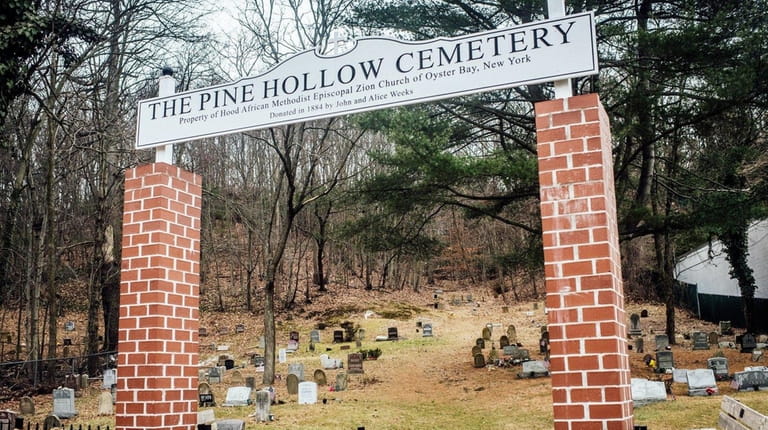 The Pine Hollow Cemetery in Oyster Bay, where some Carll...