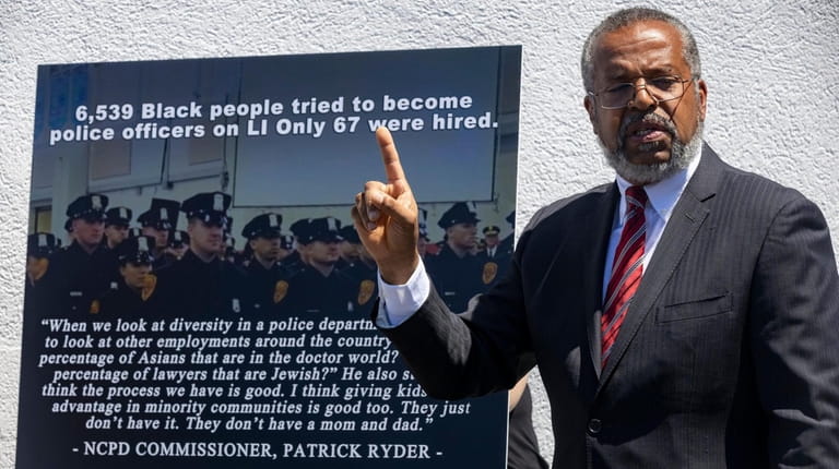 Attorney Frederick Brewington of the Long Island Advocates for Police Accountability,...