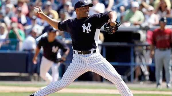 Mariano Rivera #42 of the New York Yankees.
