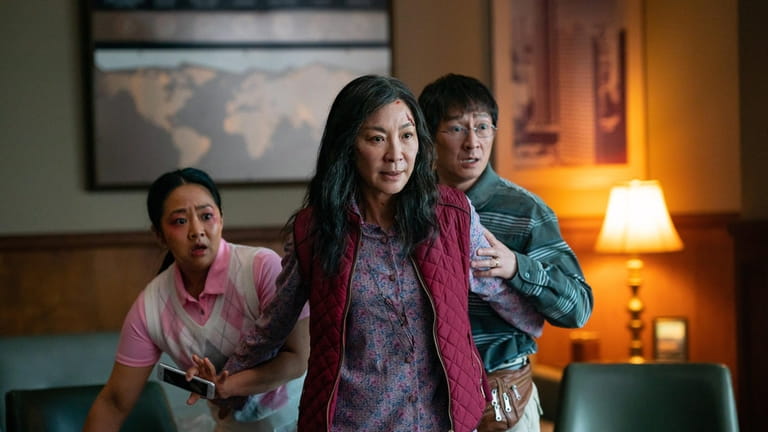 From left, Stephanie Hsu, Michelle Yeoh and Ke Huy Quan...