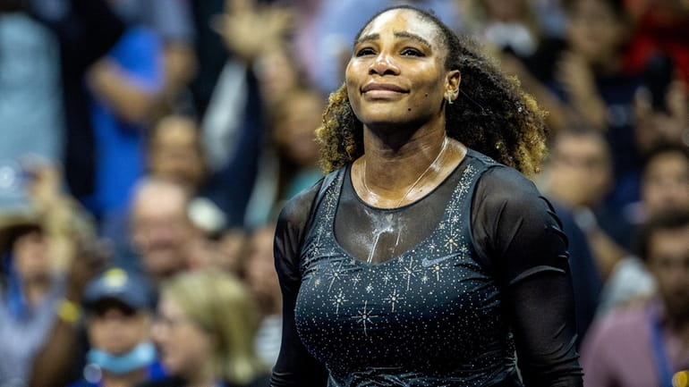 Serena Williams gracefully takes in the moment as the crowd...