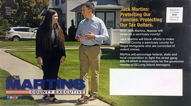 Campaign mailer sponsored by the New York Republican State Committee...