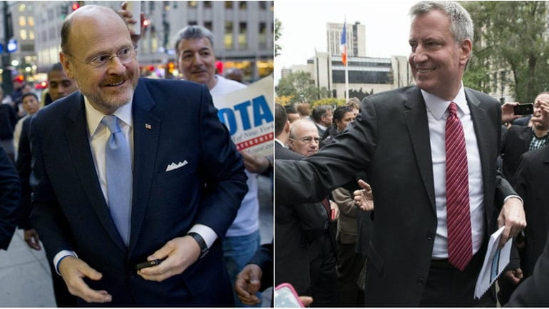 From left to right: NYC Mayoral Candidate Republican Joe Lhota...