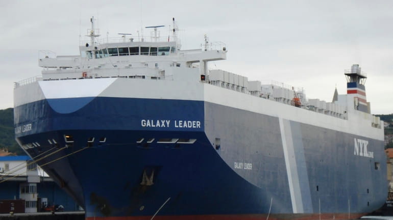The Galaxy Leader is seen at the port of Koper,...