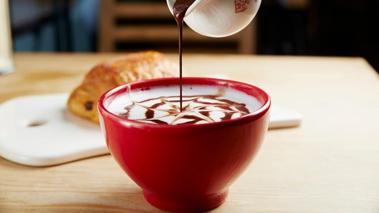 Belgian hot chocolate at Le Pain Quotidien at Roosevelt Field.
