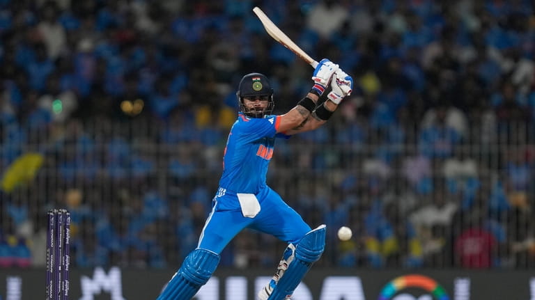India's Virat Kohli plays a shot during ICC Cricket World...
