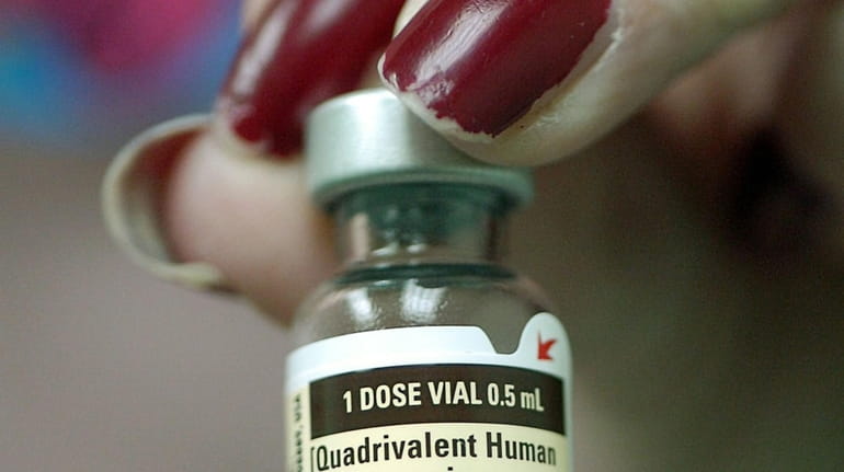 The new HPV vaccine to combat cervical cancer is displayed.