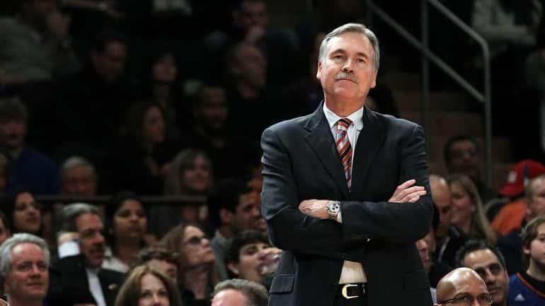 Head coach Mike D'Antoni of the New York Knicks in...