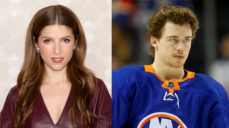 Actress Anna Kendrick and NHL player Anthony Beauvillier appear in a...